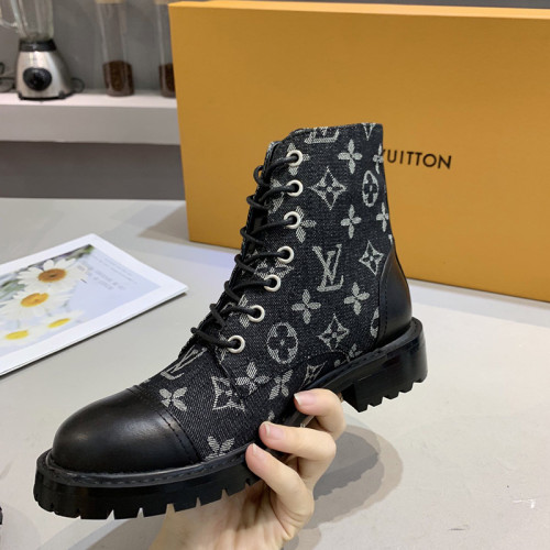 Louis Vuitton Women Shoes Boots Fashion Ankle Boots Luxury Brand Leather Design with Original Box