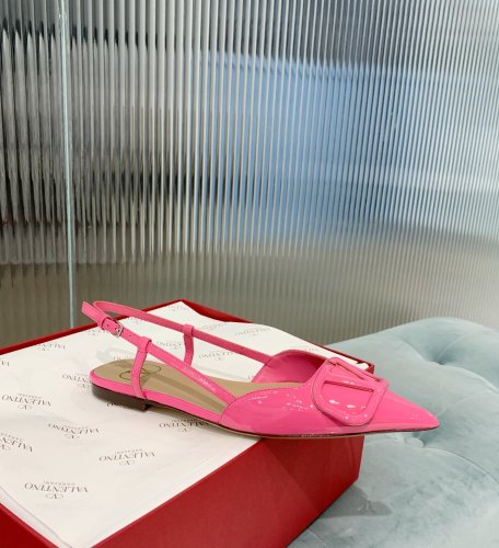 Valentino Women Shoes Mule Flip Flop Sandals VLOGO SIGNATURE CALFSKIN SLINGBACK PUMP Flat with Original Box Luxury Brand