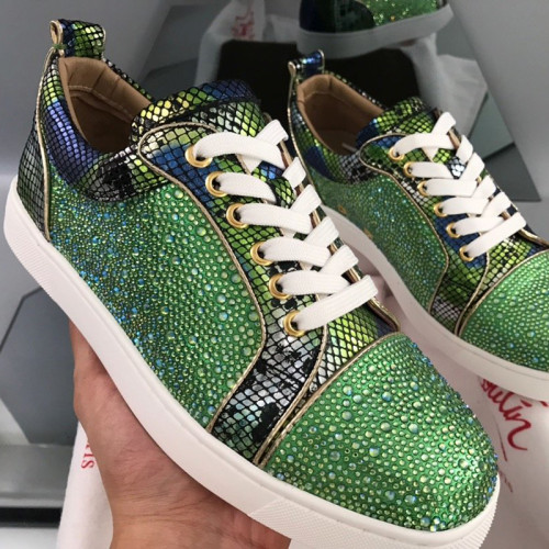 Christian Louboutin Mens Shoes Luxury Brand Red Bottom Design Louis Junior Spikes Flat with Original Box CL sneakers