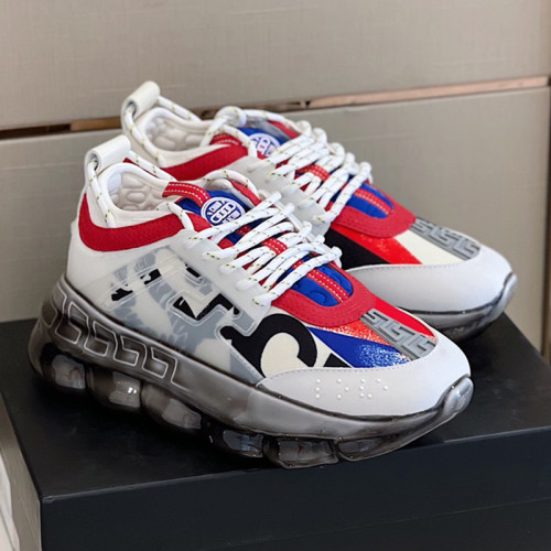 Versace Men Shoes Fashion Sneakers Luxury Brand with Original Box Top Quality Breathable Mens Sneakers Chain Reaction Multi-Color Rubber Suede