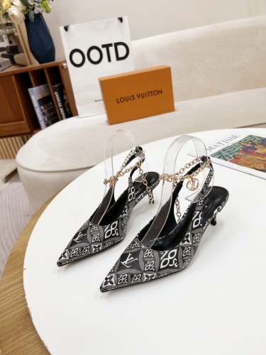 Louis Vuitton Womens Shoes Pumps Sandals Leather Design Luxury Brand Fashion Sandals with Original Box 5cm Heel