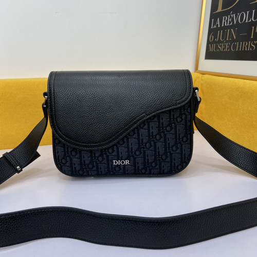 Dior Mens Bags Shoulder Messenger Bags Luxury Brand Dior MINI SADDLE MESSENGER BAG Black Dior Oblique Jacquard and Grained Calfskin with Original Box