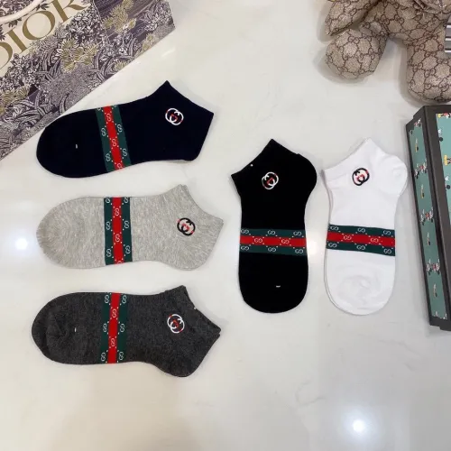 Gucci Socks 5 Pairs with Original Box Luxury Brand Breathable Gucci Sock