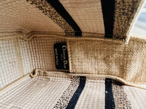 Dior Womens Mens Bags Shoulder Bags Luxury Fashion SMALL DIORCAMP BAG Beige Jute Canvas Embroidered with Dior Union Motif with Original Box M1241BRUW_M918