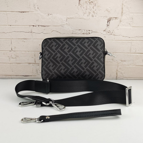 Fendi Mens Bags Shoulder Messenger Bags Luxury Brand CAMERA CASE Gray fabric bag 7M0286A9XSF0R2A with Original Box