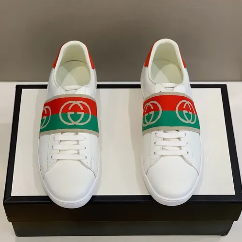 Gucci Womens Shoes Fashion Sneakers Luxury Brand Women's Ace sneaker with elastic Web in White Leather with Original Box