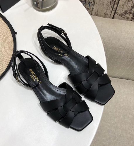 Saint Laurent YSL Womens Shoes TRIBUTE FLAT SANDALS IN SMOOTH LEATHER 620090DWE001000