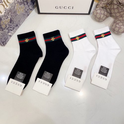 Gucci Socks 4 Pairs with Original Box Luxury Brand Breathable Gucci Sock