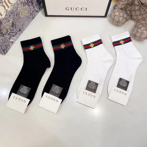Gucci Socks 4 Pairs with Original Box Luxury Brand Breathable Gucci Sock