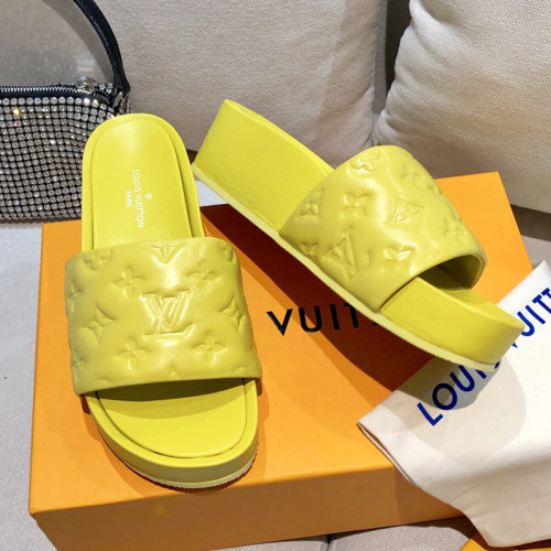 Louis Vuitton Womens Shoes Sandals Slippers Luxury Brand Louis Vuitton JUMBO FLATFORM MULE with Original Box 1A9QYY