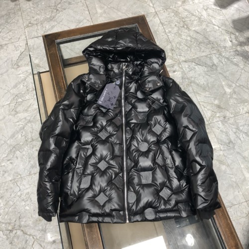 Louis Vuitton Design Mens Womens Winter Windprood Down Jackets Keep Warm 90% White Duck Down MONOGRAM FLOWER LEATHER DOWN JACKET 1A5JE5