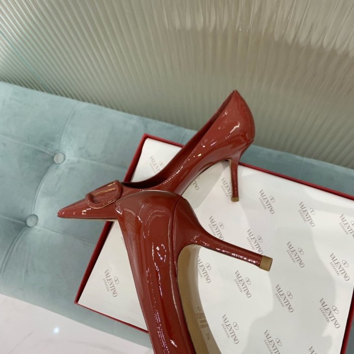 Valentino Women Shoes Mule Flip Flop Sandals VLOGO SIGNATURE CALFSKIN PUMP 80MM Luxury Brand with Original Box