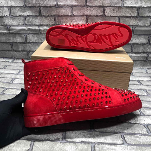Christian Louboutin Mens Shoes Luxury Brand Red Bottom Design Louis Junior Spikes Flat with Original Box CL sneakers