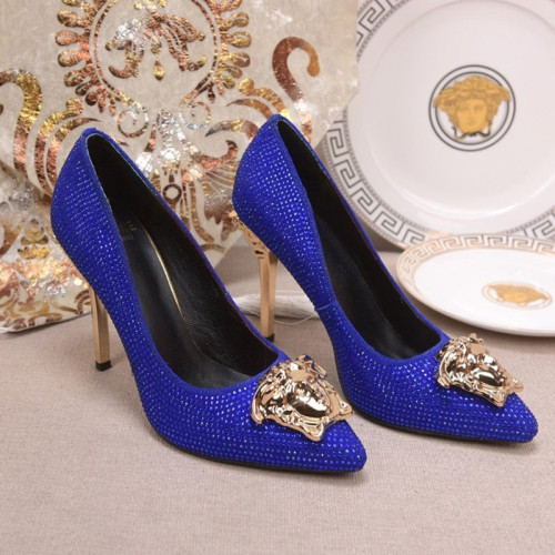 Versace Brand Womens Sandals Shoes Leather Big Size LA MEDUSA PATENT SAFETY PIN LEATHER PUMPS High Heel Design Luxury Brand Sandals for Women
