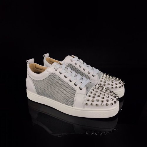 Christian Louboutin Mens Shoes Luxury Brand Red Bottom Design Louis Junior Spikes Flat with Original Box CL sneakers