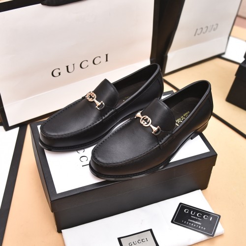 Gucci Mens Shoes Leather Design Luxury Brand Business Dress Shoes for Men with Original Box