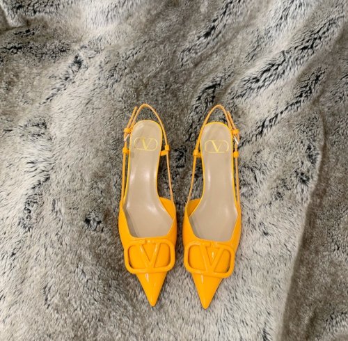 Valentino Women Shoes Mule Flip Flop Sandals VLOGO SIGNATURE CALFSKIN SLINGBACK PUMP 35MM with Original Box