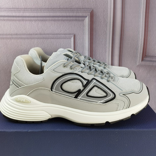 Dior Mens Shoes Sneakers Luxury Brand B30 SNEAKER B30 SNEAKER Dior Gray Mesh and Technical Fabric Unisex Design with Original Box 3SN279ZRD_H868
