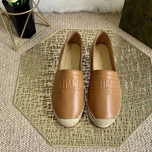 Dior Women Shoes Luxury Brand Design Dior Espadrille Nude Mesh Embroidery Womens Shoes with Original Box