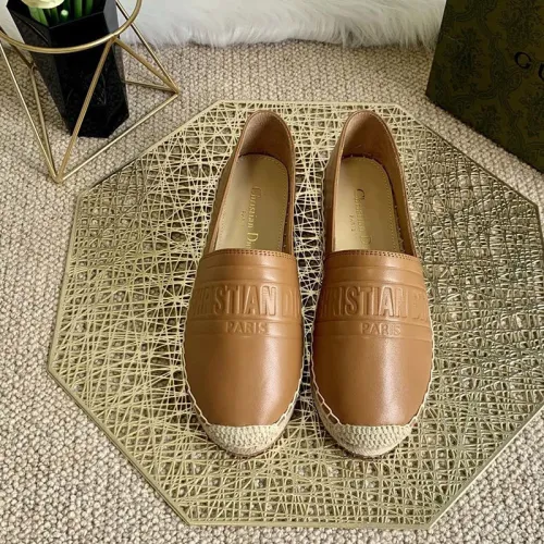 Dior Women Shoes Luxury Brand Design Dior Espadrille Nude Mesh Embroidery Womens Shoes with Original Box