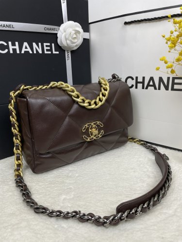 Chanel Womens Bags Shoulder Messenger Bags Chanel 19 Flap Bag Luxury Brand with Original Box