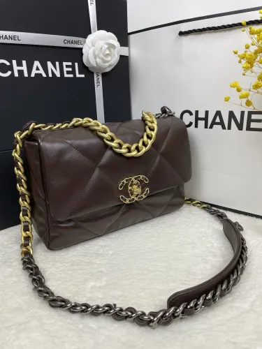 Chanel Womens Bags Shoulder Messenger Bags Chanel 19 Flap Bag Luxury Brand with Original Box