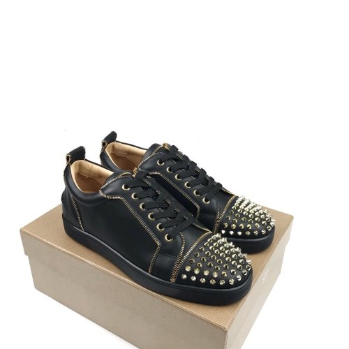 Christian Louboutin Mens Shoes Luxury Brand Red Bottom Design Louis Junior Spikes Flat with Original Box CL sneakers
