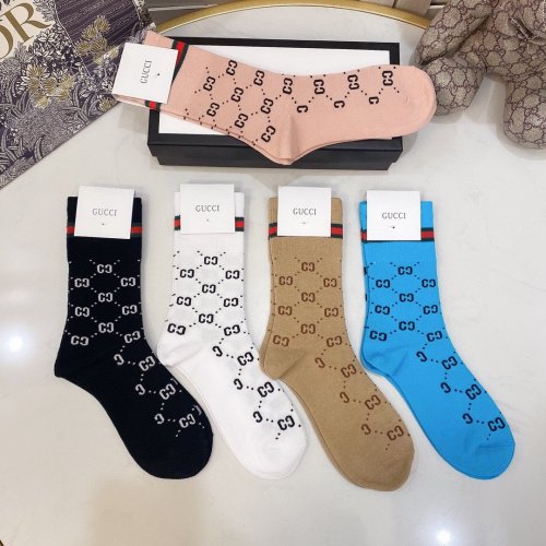 Gucci Socks 5 Pairs with Original Box Luxury Brand Breathable Gucci Sock