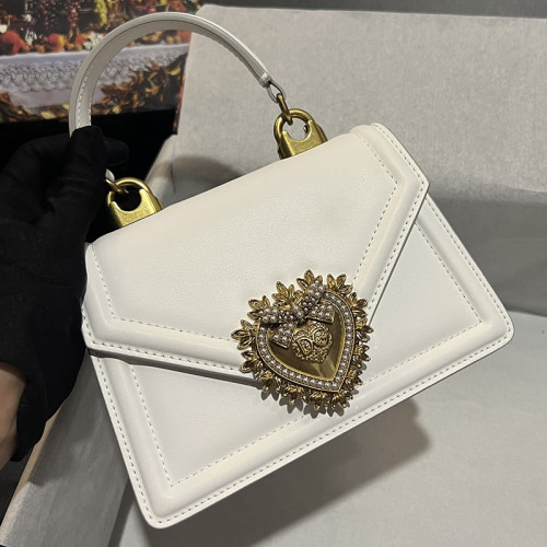Dolce&Gabbana Womens Bags Handbags Luxury Brand Runaway Small smooth calfskin Devotion bag 19 x 13 x 4.5 cm