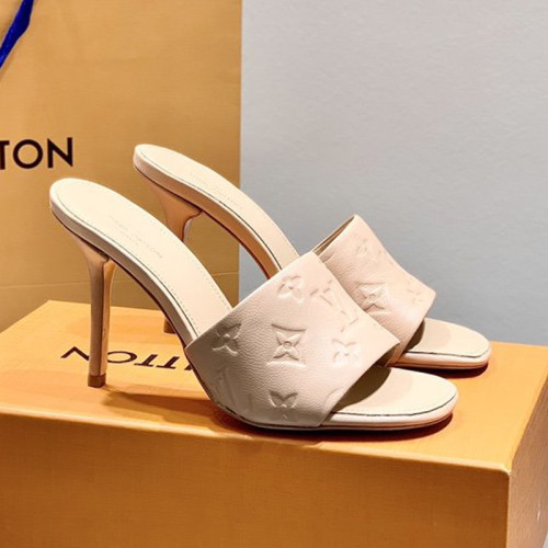Louis Vuitton Womens Shoes Pumps Sandals Leather Design Luxury Brand Fashion Sandals with Original Box 10cm Heel