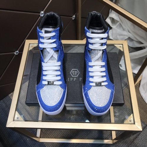 Philipp Plein Men Shoes High Top Sneaker Fashion Design Luxury Brand