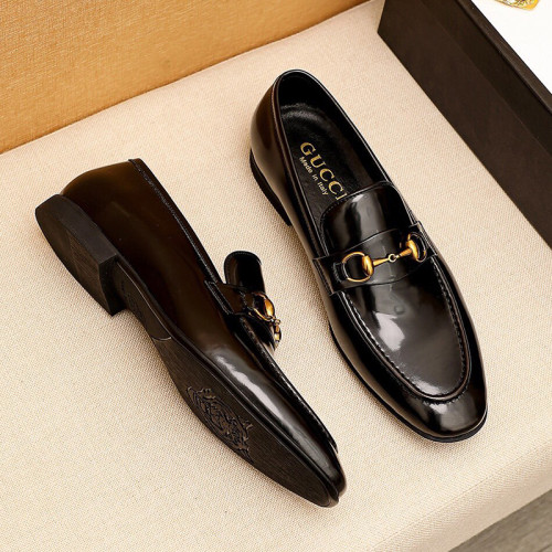 Gucci Mens Shoes Leather Design Luxury Brand Business Dress Shoes for Men with Original Box
