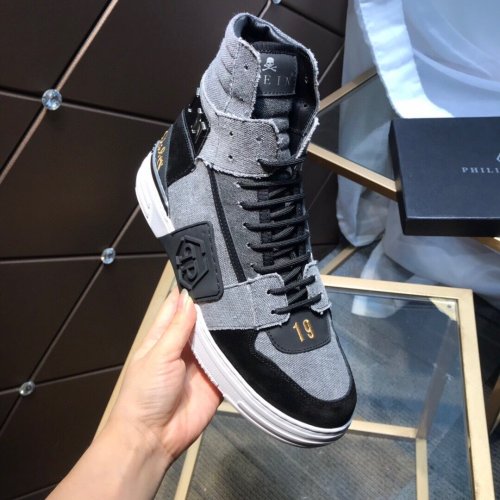 Philipp Plein Men Shoes High Top Sneaker Fashion Design Luxury Brand