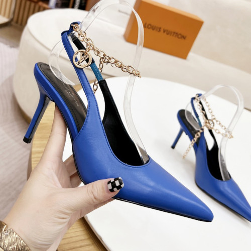 Louis Vuitton Womens Shoes Pumps Sandals Leather Design Luxury Brand Fashion Sandals with Original Box 8cm Heel