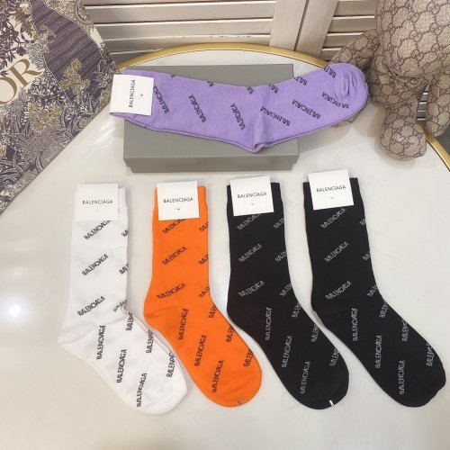 Balenciaga Socks 5 Pairs with Original Box Luxury Brand Breathable Balenciaga Sock