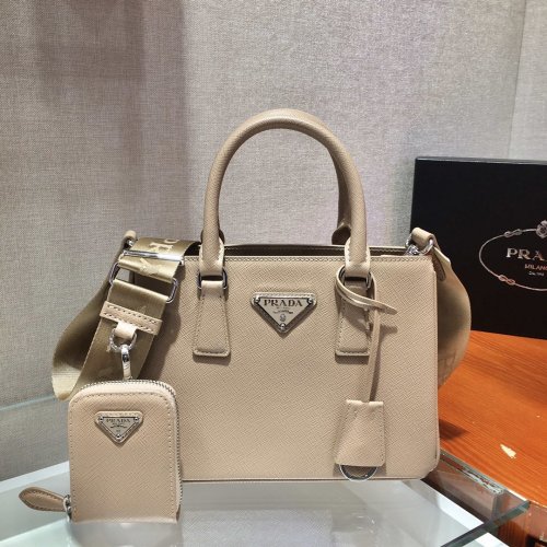 Prada Womens Bag Leather Shoulder Bag Top Handle Totes