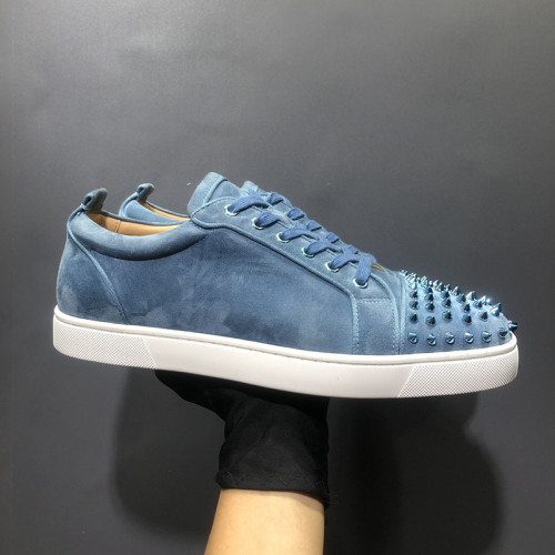 Christian Louboutin Mens Shoes Luxury Brand Red Bottom Design Louis Junior Spikes Flat with Original Box CL sneakers