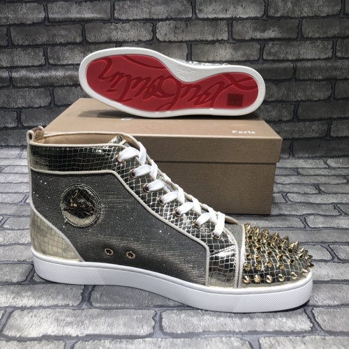 Christian Louboutin Mens Shoes Luxury Brand Red Bottom Design Louis Junior Spikes Flat with Original Box CL sneakers