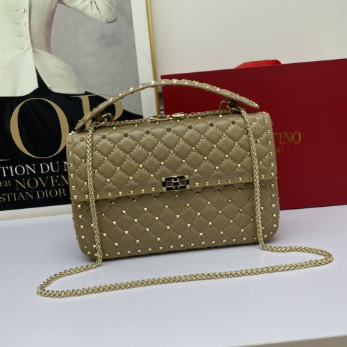 Valentino Womens Bags Crossbody Bags Handbags Luxury Brand LARGE ROCKSTUD SPIKE NAPPA LEATHER BAG with Original Box