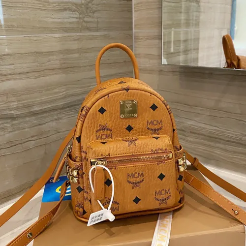 MCM Women Bags Backpacks Luxury Brand Stark Bebe Boo Backpack in Visetos with Original Box MMK6SVE92CO001