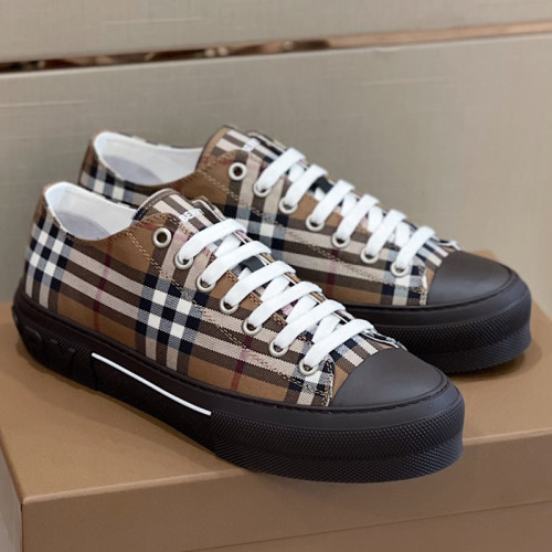 Burberry Mens Shoes Sneakers Fashion Type Luxury Brand Vintage Check Cotton Sneaker with Original Box