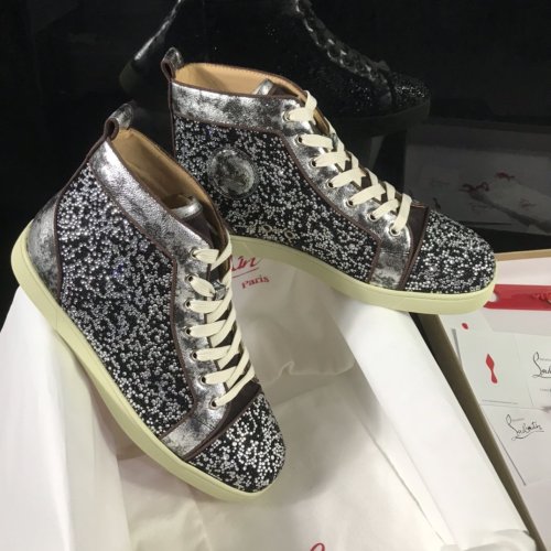 Christian Louboutin Mens Shoes Luxury Brand Red Bottom Design Louis Junior Spikes Flat with Original Box CL sneakers