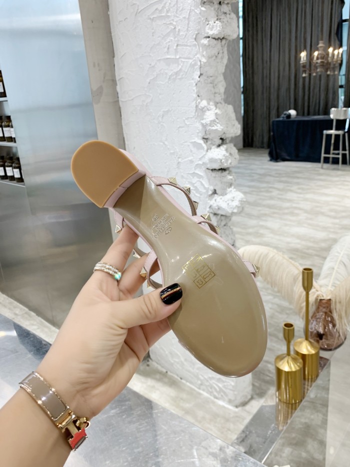 Valentino Women Shoes Mule Flip Flop Sandals ROMAN STUD SLIDE SANDAL IN QUILTED NAPPA with Original Box Luxury Brand