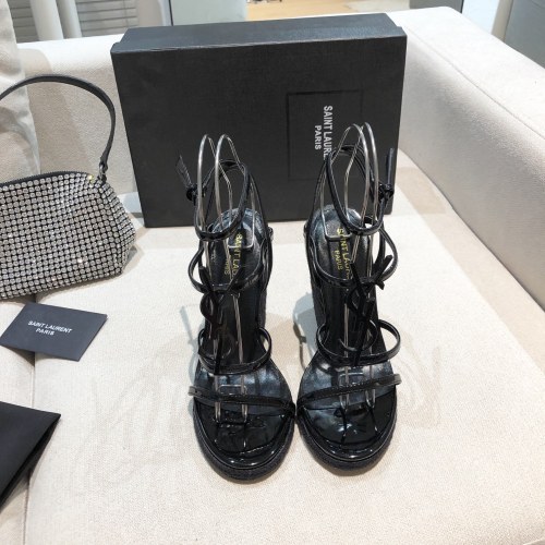 Yves Saint Laurent YSL Women Shoes Sandals Luxury Brand TRIBUTE ESPADRILLES WEDGE IN SMOOTH LEATHER with Original Box