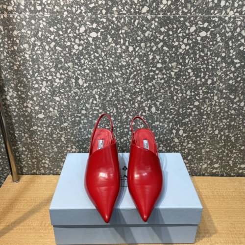 Prada Womens Shoes Slingback Pumps Luxury Brand Casual Shoes for Women with Original Box