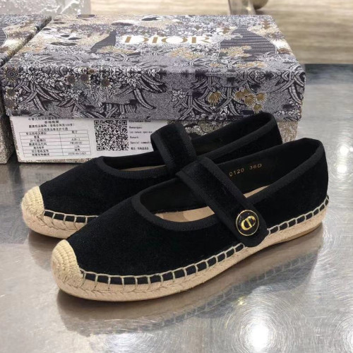 Dior Women Shoes Luxury Brand Design Dior Espadrille Nude Mesh Embroidery Womens Shoes with Original Box