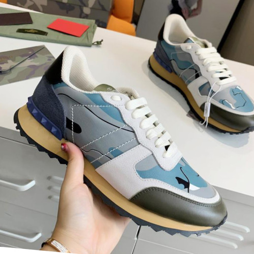Valentino Men Shoes Fashion Design Luxury Brand ROCKSTUD CALFSKIN SNEAKER with Original Box