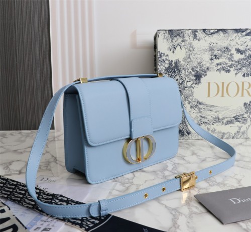Dior Womens Bags Crossbody Bags Luxury Brand 30 MONTAIGNE BAG Blue Box Calfskin M9203UMOS_M941 with Original Box