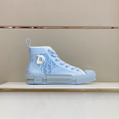 Dior Mens Shoes Sneakers Casual Luxury Brand B23 HIGH-TOP SNEAKER Dior Oblique Canvas with Original Box 3SH118ZMK_H761