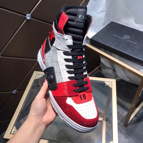 Philipp Plein Men Shoes High Top Sneaker Fashion Design Luxury Brand